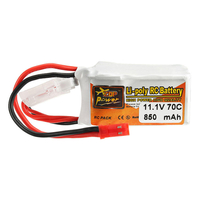 ZOP Power 11.1V 850mah 70C 3SLipo Battery JST Plug