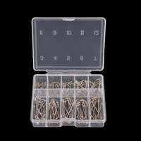 1 Box 100Pcs 3 - 12 10 Sizes Steel Jig Hooks with Hole Fishing Tackle
