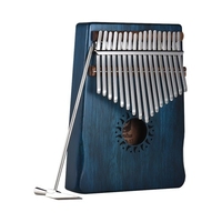 17-Key Portable Kalimba Mbira Thumb Piano Mahogany Solid Wood Musical Instrument Gift for Music Lovers Beginner Students