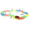 172PCS 55mm Twister Tracks Flexible Assembly Neon Glow in Darkness with Decal Tree Fire Cone Street Lamp Traffic Sign Track Race Car for Kids