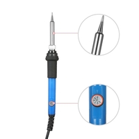 17pcs/set Soldering Tools Kit 110V 60W US Plug Adjustable Temperature Soldering Iron Desoldering Pump Tweezers Soldering Tips with Storage Bag