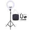 18 Inch LED Video Ring Light Fill-in Lamp Studio Photography Lighting 55W Adjustable Brightness 3200-5500K Color Temperature with Smartphone Holder Cold Shoe Base Carrying Bag + 2m/6.6ft Light Stand