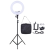 18 Inch LED Video Ring Light Fill-in Lamp Studio Photography Lighting 55W Adjustable Brightness 3200-5500K Color Temperature with Smartphone Holder Cold Shoe Base Carrying Bag + 2m/6.6ft Light Stand