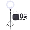 18 Inch LED Video Ring Light Fill-in Lamp Studio Photography Lighting 55W Adjustable Brightness 3200-5500K Color Temperature with Smartphone Holder Cold Shoe Base Carrying Bag + 2m/6.6ft Light Stand
