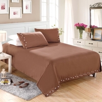 1800 Series Lux Decor Collection Solid Embroider Cording 4Pcs Bedding Set Deep Pocket Fitted Sheet Bed Cover Pillow Cases Bedclothes Home Textiles
