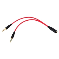 18cm 3.5mm Audio Conversion Line 2 Male to 1 Female AUX Cord Two in One Computer Headset Microphone Cable Black