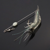 18cm 8g Artificial Fishing Lure Bionic Shrimp Soft Bait Fishing Tackle with Hook Noctilucent Luminous Night Glow Bead