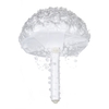 18cm Handmade Wedding Artificial Pearls Bridal Bouquet Satin Rose Flower for Bride Wedding Supplies--Beige