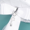 18cm Handmade Wedding Brooch Rhinestone Bridal Bouquet Satin Rose Flower for Bride Wedding Supplies--White