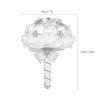 18cm Handmade Wedding Brooch Rhinestone Bridal Bouquet Satin Rose Flower with Artificial Pearls Decorated for Bride Wedding Supplies--White