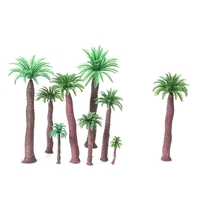 18pcs Plastic Model Tree Palm Trees Train Coconut Rainforest Scenery Miniature Layout Home Garden Decor