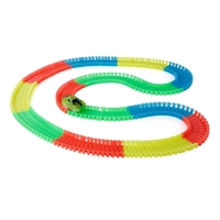192PCS 45mm Twister Tracks Flexible Assembly Neon Glow in Darkness Race Track Blocks for Kids