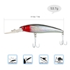 19.5cm 53.7g Large Minnow Lure Artificial Fishing Lure 3D Eyes Hard Minnow Fishing Lure with Hooks and Ring for Saltwater Freshwater