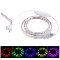 1M 60 LED/M 5050 SMD RGB Flexible Strip Light Roll Super Bright High Voltage IP55 Power Plug 220V
