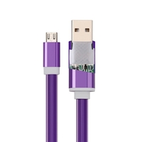 1m Micro USB Cable LED Glow Charging Line Micro USB Cord Plug and Play for Android Mobile Phone Tablet Green
