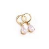 1Pair Clear Crystal Zircon 18K Gold Plated Heart Shape Water Drop Pendant Dangle Earrings Jewelry Gift for Women Lady