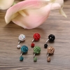 1Pc Belly Ring Navel Button Bar Body Piercing Jewelry Stainless Steel Piercing Bar 10mm&6mm Red
