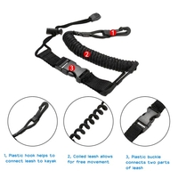 1pc Coiled Paddle Leash Kayak Canoe Safety Rod Leash Fishing Rod Lanyard Stretches to 150cm