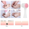 1pc Double Side Face Brush Facial Washing Skin Cleaner Machine Exfoliator Manual Handheld Cleaning