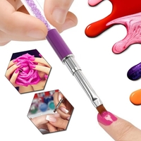 1pc Nail Art Brush Nylon DIY Nail Pen Flat Nail Painting Brush Salon Decoration Pen for UV Gel Nail Tool Purple