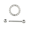 1Pc Paved Circle Nipple Shield Body Piercing Bar for Women Body Jewelry