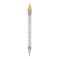 1Pc Rhinestone Dotting Pen Double-headed Nail Dotting Tool Double End Tips Beads Picker Wax Pencil Handle Manicure Tool Brown