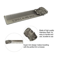 1pc Stainless Steel Beard Comb Beard Shaping Brush Beard Styling Comb Template Grooming Kit Facial Hair Trimmer for Jaw Line Cheek Neck Goatee