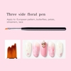 1pc UV Gel Polish French Nail Brushes Gel Varnish Building Painting Petals Drawing Flowers Gradient Dotting Nail Art Pen Brush Three Side Floral Pen