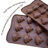 1Pcs 15-Mold Silicone Chocolate Jelly Candy Mold Ice Cube DIY Cake Cookie Biscuit Mould Kitchen Baking Tool Brown Style 1 Smile