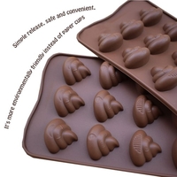 1Pcs 15-Mold Silicone Chocolate Jelly Candy Mold Ice Cube DIY Cake Cookie Biscuit Mould Kitchen Baking Tool Brown Style 1 Smile