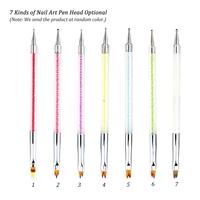 1pcs Dual-ended UV Gel French Nail Brushes For Moon Smile Building Painting Drawing Flowers Gradient Dotting Nail Pen Square Lace Pen