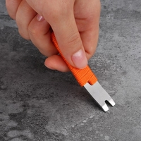 1Pcs EDC Handmade Para Cord Knit Stainless Steel Pry Bar Mini Pocket Size Crank Crowbar Scraper Key Ring Decoration Keychain Multi Purpose Tool Survival Opener Outdoor Equipment Blade Leverage Removing Nails