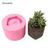 1PCS Flower Potted Planter Silicone Mold Handmade Craft Garden Home Decoration Plant Flowerpot Cement Vase Molds