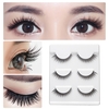 3 Pairs 3D False Eyelashes Invisible Band Natural Dense Cross Black Eyelash Full Strip Reusable