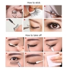 3 Pairs 3D False Eyelashes Invisible Band Natural Dense Cross Black Eyelash Full Strip Reusable