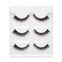 3 Pairs 3D False Eyelashes Invisible Band Natural Dense Cross Black Eyelash Full Strip Reusable