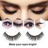 3 Pairs 3D False Eyelashes Invisible Band Natural Dense Cross Black Eyelash Full Strip Reusable