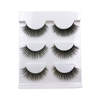 3 Pairs False Eyelash Long Black Thick Fake Lashes Natural Soft Makeup Eye Lashes Cross Handmade False Eyelash