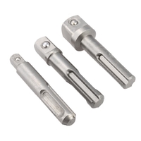 3 Pcs/set 2 Pits 2 Slots SDS Square Shank Convert Shank Electric Hammer Conversion Extension Rod Power Drill Socket Extension Bar SDS PLUS