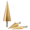 3 Pcs/set Hex Shank HSS Titanium Coated Straight Flute Stepped Drill Bits Professional Pagoda Drill Bit Set 4-32mm 4-20mm 4-12mm