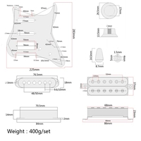 3-ply SSH Loaded Prewired Humbucker Pickguard Pickups Set for Fender Strat ST Electric Guitar Black Pearl
