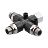 3 Way Airbrush Air Hose Manifold Splitter with 1/8" BSP Fittings and Plugs
