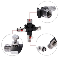 3-Way Airbrush Air Hose Splitter Manifold Professional Airbrush Accessories Air Brush Multiple Use Airbrush Fittings 1/8" with Adjust Knob Valve