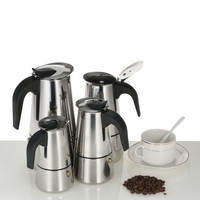 300ml 6-Cup Stainless Steel Espresso Percolator Coffee Stovetop Maker Mocha Pot for Use on Gas or Electric Stove