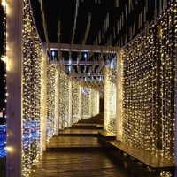 300pcs 3*3 meters Flexible LED Curtain Icicle String Lights Remote Control