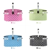 30L Foldable Picnic Basket Outdoor Insulated Storage Basket Shopping Basket Folding Aluminum Handle 46 * 25 * 24cm