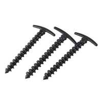 30pcs Camping Portable Black Stakes Nail Plastic Spiral Tent Peg For RV