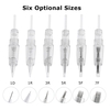 30Pcs Eyebrow Tattoo Needle With Cap Disposable Sterilized Tattoo Needle for Tattoo Pen Machine Microblading Pen For Eyebrows Lip Tattooing