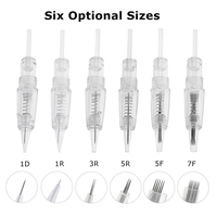 30Pcs Eyebrow Tattoo Needle With Cap Disposable Sterilized Tattoo Needle for Tattoo Pen Machine Microblading Pen For Eyebrows Lip Tattooing