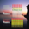 30pcs Fishing Floats w/ Rubbers Buoyancy Vertical Floater Assorted Shapes Colors Fishing Tackle Float Fishing